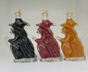 Halloween Hexe auf Besen Pestbeulen-Essig 200ml mit Aceto Balsamico di Modena IGP