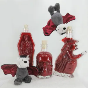 Halloween Virgin Blood Vinegar in Witch on Broom with 50% fresh Raspberries 200ml (6.8oz)