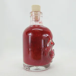 Halloween Jungfrauenblut-Essig in Totenkopf mit 50% frischen Himbeeren 200ml
