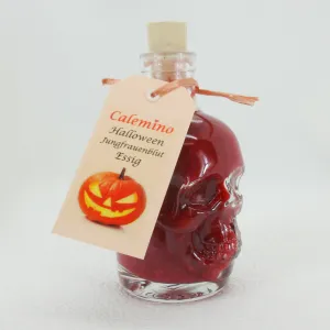 Halloween Jungfrauenblut-Essig in Totenkopf mit 50% frischen Himbeeren 200ml