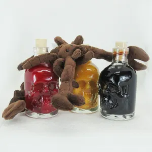 Halloween Jungfrauenblut-Essig in Totenkopf mit 50% frischen Himbeeren 200ml