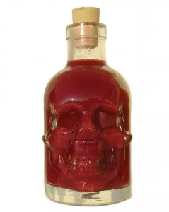 Halloween Totenkopf Jungfrauenblut-Essig mit 50% frischen Himbeeren 200ml