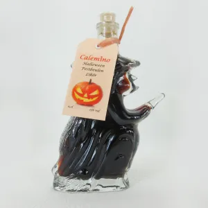 Halloween Pestbeulen-Likör in Hexe auf Besen mit Kaffee-Likör 15% vol 200ml